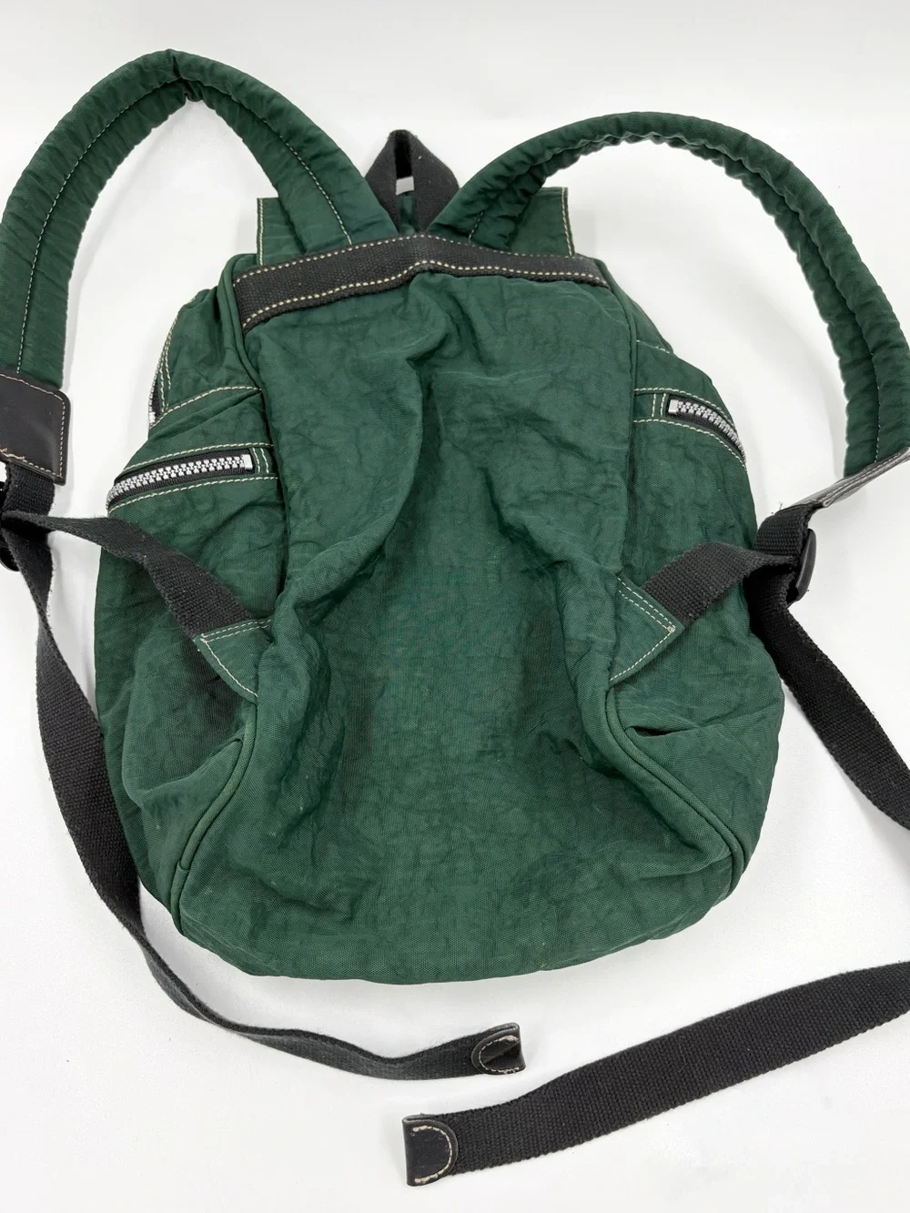 VTG 90s Kipling Nylon Backpack Bag Forest Green